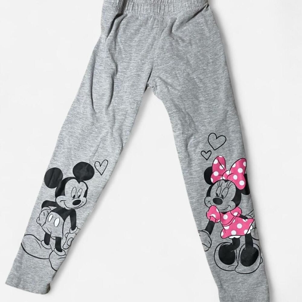 Girls Minnie and Mickey Grey Leggings